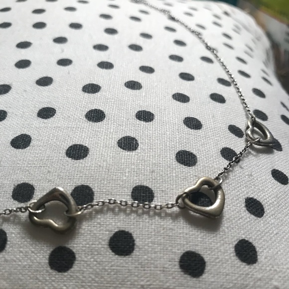Silver Tiffany and Co. Five Heart Necklace - Picture 5 of 5
